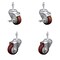 Service Caster 3 Inch SS Maroon Polyurethane Swivel 10mm Threaded Stem Caster Brake, 2PK SSTS20S314-PPUB-MRN-TLB-M1015-2-S-2 - alternate 1